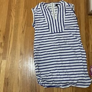 J. Crew Blue striped sleeveless dress